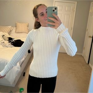 White Mock Neck Sweater